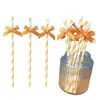 Topper para Pastel de Pajita de Papel con Lazo 10 Piezas Decoración Creativa de Mesa de Postres Tarjeta Inserto Fiesta
