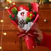 Mini Buquê de Natal Papai Noel Pinha Flor de Lã Tricotada Enfeites Prontos Fabricante Flor Artificial Personalização