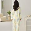 Pijama para Mujer 2025 Primavera y Otoño Algodón Puro Manga Larga Estilo Nuevo con Almohadilla en el Pecho Ropa de Casa Fresca y Dulce para Primavera y Otoño
