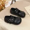 Zapatos retro de princesa para niñas de 3 a 6 años, lindos zapatos Mary Jane de punta redonda y suela blanda, zapatos de vestir bajos versátiles de otoño para niños