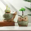 Peixe de Cauda Grande Pequeno Animal Suculenta Vaso de Flores Cerâmica Doméstico Especial Respirável Cerâmica Grossa Controle de Raízes Vaso Venda por Atacado Liquidação