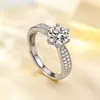 Anillo clásico de seis garras de plata de ley s925, nuevo producto de nicho de alta gama, joyería deslumbrante, anillo de compromiso personalizado, anillo para el dedo índice para mujer