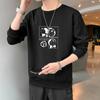 Nueva camiseta de manga larga de otoño y primavera, suéter básico para hombre, suéter de cuello redondo para hombre.