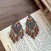 Pendientes de Colgante de Concha Estilo Étnico Vintage Pendientes Versátiles de Personalidad de Moda Pendientes Exquisitos con Sentido de Diseño de Nicho