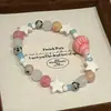 Pulseira de Cerâmica com Contas de Concha e Estrela, Pulseira Exclusiva de Luxo Leve, Pulseira de Alto Valor para Melhor Amigo Estudante