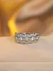 Anillo de diamante blanco de círculo completo transfronterizo AliExpress Amazon para mujer diseño simple versátil anillo elegante