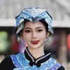 Nuevos Tocados Étnicos Miao y Zhuang para Mujeres, Sombreros de Danza Estilo Étnico de Yunnan, Accesorios de Ropa San Yue San de Guangxi para Hombres