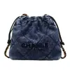 2026 Bolso de Hombro Cruzado de Lona para Trabajo de Nicho Bolso Cubo con Cadena Estilo Coreano Inspirado en Chanel con Cierre de Cordón