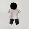 Camiseta de Verano para Niños 2026 Estampado de Rayas Coreanas Camiseta Infantil Manga Corta Conjunto Padre-Hijo para Niños Pequeños