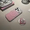 Funda para Teléfono Móvil Magnética con Soporte, Color Rosa Pastel Degradado de Lunares y Corazones, para 17Promax, Adecuada para 16Pro, Doble Capa, 18Pm