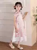 Qipao Feminino Modificado Estilo Tradicional com Barra Larga Vestido Longo Bordado Infantil 2026 Verão Novo Estilo Chinês Hanfu Fino