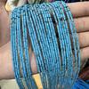 Venta al por mayor de cuentas de turquesa pequeñas en barril, cuentas de turquesa azul semiacabadas en barril recto, pulseras DIY, cadena de clavícula, accesorios de joyería, cuentas.