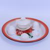 Bandeja de Té Antigua Doméstica Pasada de Moda Bandeja de Té de Esmalte Bandeja Bandeja para Sopa Bandeja para Pescado Bandeja para Frutas Juego de Té Bandeja Grande para Pollo