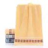 Toalha de algodão lisa listrada para uso doméstico, toalha de rosto, absorvente, espessa, presente para adulto, pano de rosto, caixa de presente, logotipo bordado, atacado