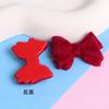 Estilo coreano pelúcia flocando arco patch diy hairpin telefone caso geladeira adesivo furo sapatos acessórios acessórios
