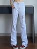 Jeans con Estampado de Rayos de High Street Americano al por Mayor para Hombres y Mujeres, Pantalones Slim Scimitar, Jeans con Estilo High Street Americano
