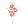 Elegantes Pegatinas de Pared Autoadhesivas de Flores y Mariposas Estilo Rosa para Niña Habitación Dormitorio Pegatina Decorativa de Mesita de Noche BR0711E