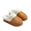 Pantuflas de algodón para mujer 2026 nuevo modelo para otoño e invierno, antideslizantes para interior del hogar, suela gruesa, cálidas para exteriores, pantuflas de pelo para maternidad para mujer