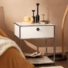 Mesa de noche minimalista USB simple nórdica para dormitorio con cerradura, combinación modular de celebridad de Internet, gabinete lateral de acero inoxidable para el hogar, almacenamiento