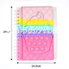 Caderno A5 de música de descompressão transfronteiriça com bolhas, roedor de desenho animado de silicone, caderno de espiral para diário manual NOTEBOOK