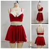 Festival de Natal Europeu e Americano Lingerie Sexy Divertida Uniforme Color Block Lingerie para Role-Playing Conjunto Roupas de Ano Novo Vermelhas