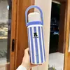 Copo Térmico para Meninas Alto Valor Estudante Grande Capacidade Copo de Isolamento Frio Garrafa de Água Portátil Canudo Duplo para Bebida Copo de Água Infantil