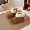 Botas Cortas Birkenstock para Niños 2025 Invierno Nuevo Estilo Maillard Engrosadas Cálidas Botas de Piel para Niños y Niñas Botas de Nieve para Bebé