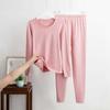 Otoño e Invierno Nuevas Prendas Íntimas Térmicas a Rayas de Cachemira y Seda para Hombres y Mujeres Jóvenes, Conjunto de Ropa de Otoño y Pantalones Largos para la Fiebre