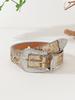 Fábrica al por mayor diamante brillante PU cinturón ancho de dama cintura cintura banda elástica negra mujeres camisa de vestir decorativa