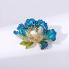 High-end Pérola Esmalte Peônia Flor Broche Feminino Requintado Na Moda Estilo Chinês Cheongsam Han Acessórios de Vestuário Terno Pin Fivela