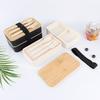 Al por mayor de fábrica Amazon caja de almuerzo con tapa de bambú japonés doble sellado compartimento de caja de almuerzo de gran capacidad horno de microondas
