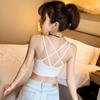 Famoso na Internet Francesa Novo Estilo Linda Costas Roupa Íntima Pequena Camisola Roupa Externa Feminina Traje de Verão Top Base Interno em U Tendência