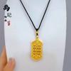 Tienda de oro con palabra de la suerte hueca Ruyi ábaco cobre chapado en oro colgante collar cuentas cadena de suéter giratoria al por mayor