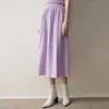 26 Novas Saias de Caxemira Outono/Inverno para Mulheres, Cintura Alta, Soltas, Caneladas, Emagrecedoras, Estilo Suave, Saia Plissada de Malha com Elasticidade em Quatro Direções