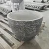 Bordura circular curva de GRC para parterres de paisajismo, combinación flexible para zonas de ocio en plazas, jardineras grandes personalizadas para plantación de vegetación