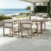 Mesa y Sillas de Teca para Exteriores Muebles de Jardín para Patio Villa al Aire Libre Mobiliario para B&B Mesa y Sillas de Comedor de Madera Maciza Personalización de Fábrica Transfronteriza