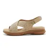 618-5 Nuevas Sandalias Europeas y Americanas 2025 para Mujer Transfronterizas Casuales Ligeras Talla Grande Retro con Suela Gruesa Sandalias de Cuadros con Pedrería