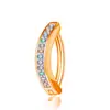 Anillo para el ombligo con forma de cruz de estilo básico simple de venta caliente transfronteriza con tachuela para el ombligo de circonita de media luna, Joyería para piercing invertido de estilo abierto