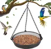 Colgante transfronterizo para pájaros, comedero colgante para pájaros de jardín, plato de cena colgante para pájaros con disco de malla metálica para patio exterior