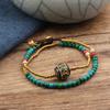 Pulsera de Piedra Natural Estilo Étnico Tibetano Nuevo Retro Simple Personalidad para Hombre y Mujer Serie Cuentas Nepalés Tejida