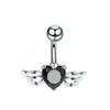 Moda Europea y Americana Joyería para Piercings Clavos para Ombligo para Mujeres Corazón de Durazno Alas Amor Zirconia Anillo para Ombligo Clavos de Colores para Ombligo Venta al por Mayor
