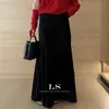 LS Black LabelNova Coleção de Outono: Simples, Casual, Design de Nicho, Cor Sólida, Saia Slimming para o Trabalho 9021