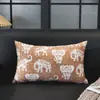 Almohada Decorativa de Lujo Ligero Americano Color Té con Leche Jacquard de Terciopelo de Alta Calidad Cubierta para Cojín de Respaldo de Sofá, Sala de Estar, Mesita de Noche Estilo Moderno de Mediados de Siglo