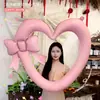 Novo balão de folha de alumínio fosco de 46 polegadas em formato de laço de coração oco em cor sólida para adereços de decoração de loja para o Dia dos Namorados