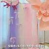 Cortina de Decoração de Casamento Cor Arco-Íris Dopamina Cascata dos Sonhos Gaze para Foto de Crianças Fundo de Aniversário Gaze Decorativa