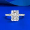 Plata de ley S925 Mujing nuevo Europa y Estados Unidos nuevo importado taladro de alto carbono 7*10 anillo mujer transfronterizo AliExpress popular