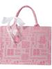 Bolso de Boda Nuevo Estilo Guofeng Gran Capacidad Bufanda de Seda Simple Personaje Feliz Portátil Bolso de Mano para Mujer Regalo de Dama de Honor Bolso Tote de Lona