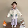 Pijama de Franela para Niñas Ropa de Casa Gruesa de Coral para Otoño e Invierno Ropa de Casa de Princesa Fresa para Bebés Niñas