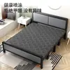 Cama plegable para uso doméstico, cama doble con estructura de hierro y colchón, cama sencilla para viviendas de alquiler, cama de tablero duro, cama para siesta en la oficina, cama individual