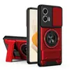 Nuevo Modelo Adecuado para Funda Protectora de Lente Moto G53, Funda de Teléfono con Ventana Deslizante Magnética G86, Funda Anticaídas con Anillo Giratorio G05